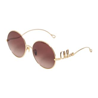 Chlo&eacute; Ch0329S Zonnebril - unisex - Accessoires - Geel - Maat: 60 MM Leer