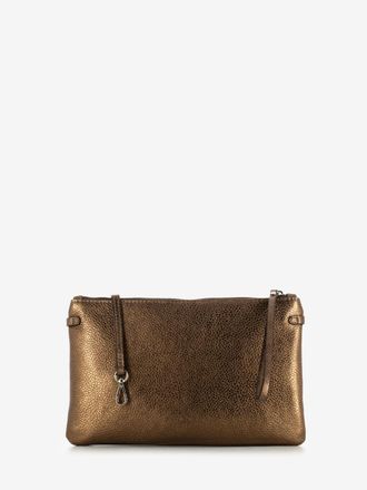 Gianni Chiarini Pochette Hermy in pelle laminata toasted