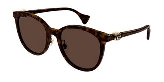 Gucci GG1180SK Asian Fit 004 Womens Sunglasses Tortoiseshell Size 56