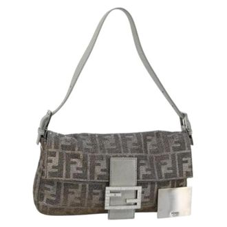 Fendi Pre-owned Zucca Canvas Shoulder Bag - Dames - Pre-owned - Grijs - Maat: ONE Size