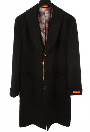 Tallia Orange Mens Vannes Wool Overcoat - Plus In Black