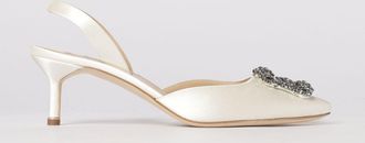 Manolo Blahnik Slingback Hangisli Manolo Blahnik in raso con fibbia gioiello