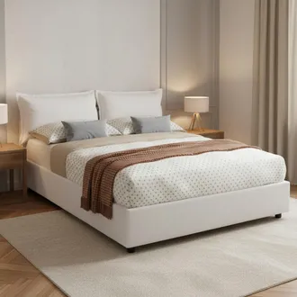 Talamo Italia Talamo Italia - Letto Matrimoniale Veronica, Letto Contenitore Con Rivestimento In Ecopelle, 100% Made In Italy, Apertura Frontale, Adatto Per Materas