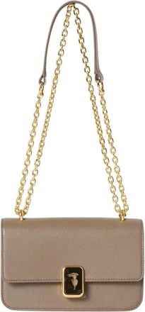 Trussardi Clutch Bag in Pelle Grana di Riso - Dames - Mini tas - Bruin - ONE Size - Leer - Tassen