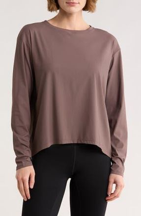 Zella Open Match Long Sleeve T-Shirt in Grey Plum at Nordstrom Rack, Size X-Small
