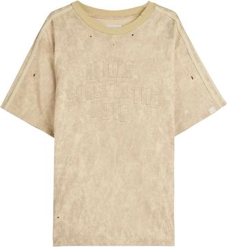 adidas Adi 006 T-Shirt - Dames - Sportshirts - Beige - M - Katoen - Fitness