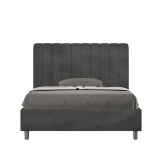 ITYhome Letto Imbottito 1 Piazza E Mezza 120x190 Cm Agueda Tipologia Della Rete: Contenitore - Materiale Ityhome: Microfibra - Colori Ityhome: Grigio