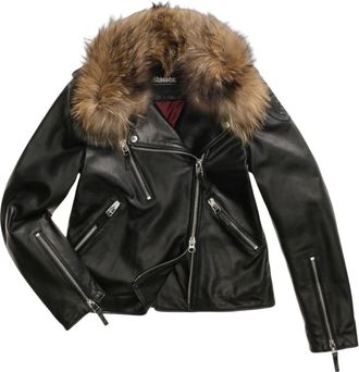 Blauer Biker Jas - Dames - Jassen - Zwart - Maat: L Leer