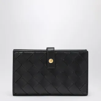 Bottega Veneta Black Braided Wallet