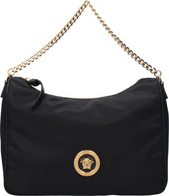 Versace Black Fabric Womens Handbag