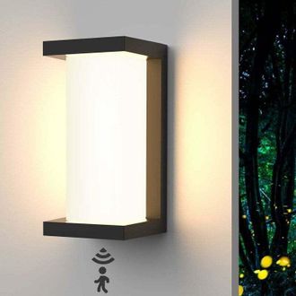 Elle Aplique De Pared Exterior De 18 W, L&aacute;mpara De Exterior Con Sensor De Movimiento, Aplique De Pared Impermeable Ip66, Luminaria Decorativa, Aplique De P