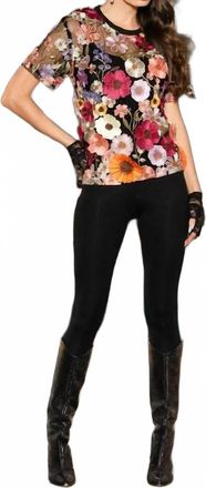 ADORE Floral Lace Top In Black Multi