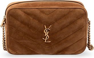 Saint Laurent Loulou Camera Bag In Matelasse Suede