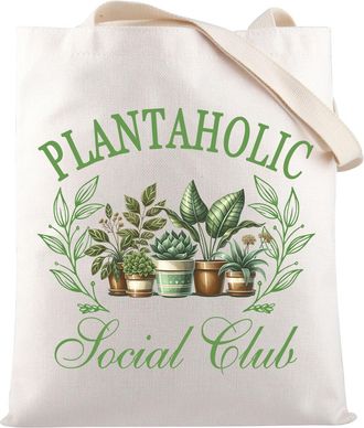 Generic Plantaholic Social Club Tote Bag Gift Houseplant Lover Gift Plant Lady Plant Lover Gift (PLANTAHOLIC B UK)