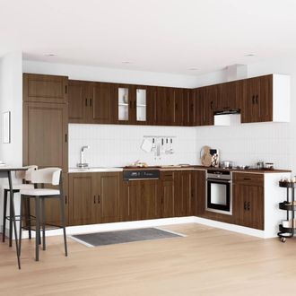 Berkfield Home Sink Base Cabinet&not;Porto with Sink Brown Oak 80x46x84, 5 cm&not;Engineered Wood