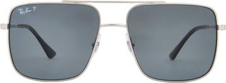 Ray-Ban Ray Ban ARI Polarized Dark Grey Square Unisex Sunglasses RB3758 003/81 56