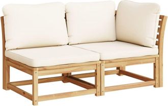 vidaXL Set de muebles de jardín 2 piezas con cojines madera acacia Vidaxl