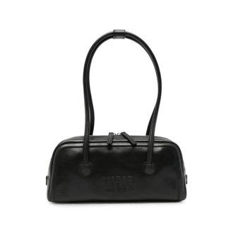 Margesherwood Soft Boston Logo-debossed Leather Shoulder Bag