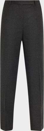 Theory High-Waist Virgin Wool Tapered Ankle Pants