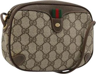 Gucci Pre-owned Cross Body Bags, female, Beige, Size: ONE SIZE Pre-owned Vintage GG Canvas Shoulder Bag