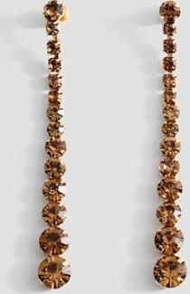 Mango Orecchini lunghi cristalli oro - Donna - Taglia unica - MANGO