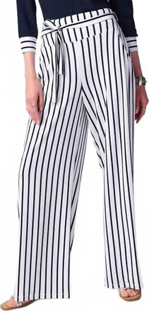 Joseph Ribkoff Womens Striped Wide-Leg Pants In Vanilla/midnight Blue