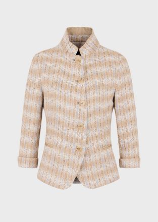 Emporio Armani Womens Blazer in Beige Textile - Size 12 UK