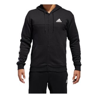 adidas SPT Full Zip Basketball Sports Hooded Jacket Black DM7564