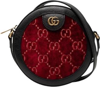Gucci Pre-owned Cross Body Bags, female, Red, Size: ONE SIZE Pre-owned Velvet Crossbody Bag