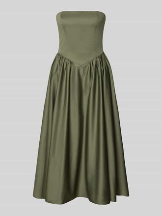 Jake*s Cocktailkleid im Off-Shoulder-Look mit Smok-Details in Oliv, Gr&ouml;&szlig;e 34