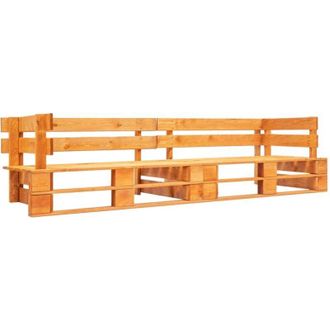 vidaXL vidaXL Divano da giardino a 2 Posti su Pallet in Legno Marrone ambra