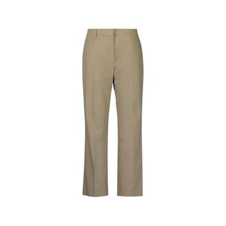 Brunello Cucinelli Gecropt Tailored Broek - Dames - Broeken - Beige - Maat: M Katoen