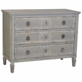 Wanderlust Deco Comoda de madera con 3 cajones 102x46x80h cm gris