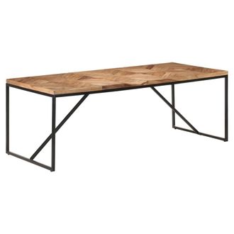 Berkfield Home Dining Table 200x90x76 cm Solid Acacia & Mango Wood in Brown | Size: 200 x 90 x 76 cm