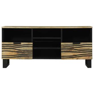 Berkfield Home TV Cabinet, 100x33.5x46 cm, made from solid mango wood in Beige | Size: 100x33.5x46 cm