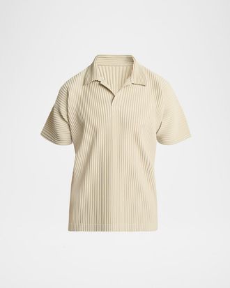 Homme Plissé Issey Miyake Mens Pleated Polo Shirt