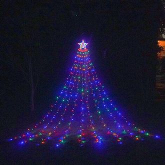 OEM Guirnalda De Luces, Luces Solares Con Forma De Pentagrama, Luces Led Tipo Meteorito De 9 Led, Decoraci&oacute;n Para Jard&iacute;n Exterior
