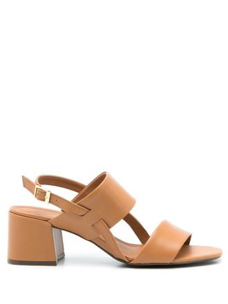 Sarah Chofakian Laura 65mm leather sandals - Brown