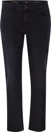 7 For All Mankind slanke, taps toelopende lage jeans van denim