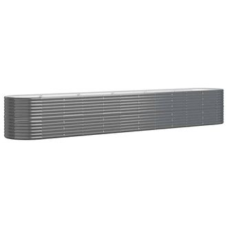 Berkfield Home Garden Raised Bed Powder-coated Steel 440x80x68 cm Anthracite in Dark Grey | Size: 440 x 80 x 68 cm
