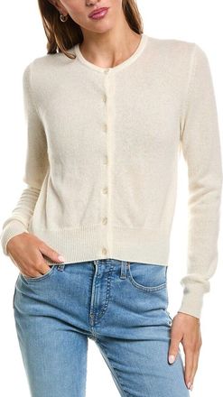 Fort&eacute; Cashmere Basic Cropped Button 100% Cashmere Cardigan