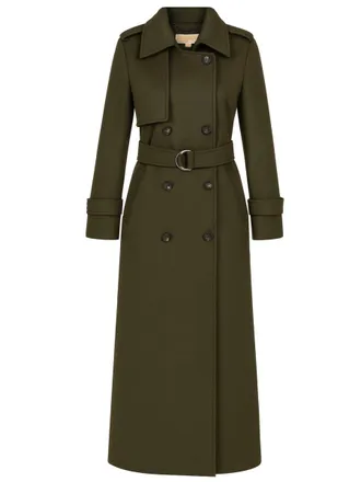Michael Michael Kors Belted Wool Trench Coat - Brown