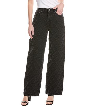 Rag & Bone Rag & Bone Logan Quilted Washed Black Wide Leg Jean