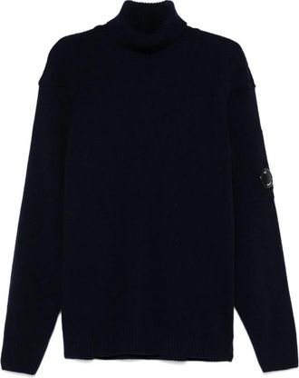 C.P. Company Blauwe Wollen Turtleneck Sweater - Heren - Coltruien - Blauw - 2XL - Wol - Truien & Vesten