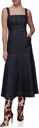 Avec Les Filles Sleeveless Denim A-Line Dress in Royal Rinse at Nordstrom, Size 14