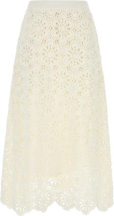 Farm Rio White Crochet Skirt
