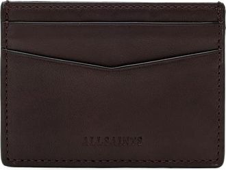 AllSaints Delph Leather Card Case in Bitter Brown at Nordstrom