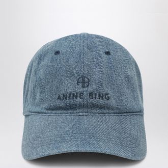 Anine Bing Blaue Denim-Baseballkappe