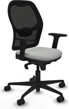 Piqueras y Crespo Piqueras Y Crespo - Jorquera Sincro Malla Negra Similpiel Gris Claro Brazos 2d Base Nailon Ruedas 65mm Nailon