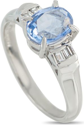 Luxury Bazaar Platinum 0.11ct Diamond and Sapphire Ring MF07-110625